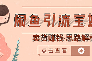 【副业项目3271期】月赚4000的闲鱼赚钱项目实操教程 (通过闲鱼引流宝妈粉卖货的副业项目)
