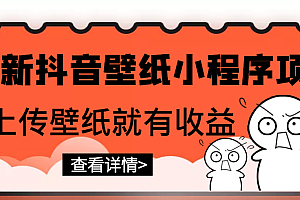 【副业项目3333期】最新抖音壁纸小程序制作项目(抖音壁纸小程序怎么赚钱)