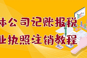 【副业项目3405期】个体公司记账报税+营业执照注销教程(代理记账报税赚钱项目揭秘)