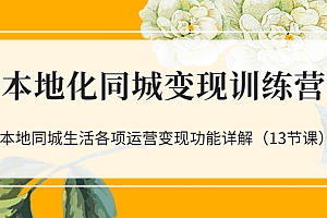 【副业项目3617期】如何做好同城号,本地生活流量营销新玩法(13节课)