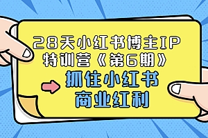 【副业项目3747期】28天小红书博主IP特训营《第6期》,抓住小红书商业红利 (价值1999)