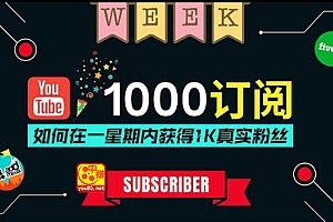 【副业项目3811期】youtube(油管)涨粉教程:一星期内获得1000真实粉丝,免费且快速的方法