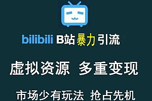 【副业项目3871期】虚拟资源引流方案:B站暴力引流 ,多重变现法