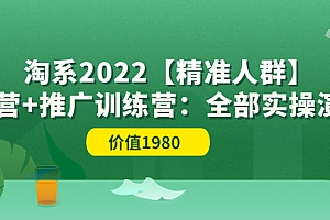 【副业项目3941期】淘系2022【精准人群】运营+推广训练营:全部实操演示
