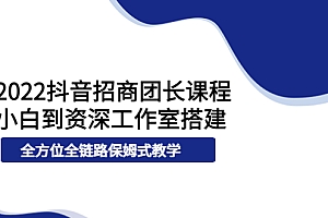 【副业项目4082期】2022抖音招商团长课程,从小白到资深工作室搭建