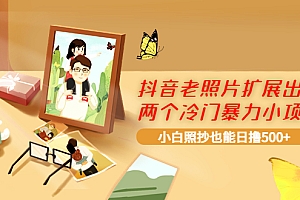 【副业项目4087期】抖音老照片扩展出的两个冷门暴力小项目,小白照抄也能日赚500+