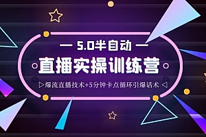 【副业项目4132期】蚂蚁·5.0半自动直播2345打法,半自动爆流直播技术+5分钟卡点循环引爆话术