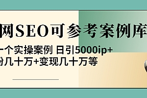 【副业项目4188期】《全网SEO可参考案例库》几十个实操案例 日引5000ip+涨粉百W+变现几十W等