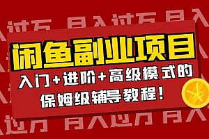 【副业项目4218期】闲鱼无货源项目月入过万:入门+进阶+高级模式的保姆级辅导教程!
