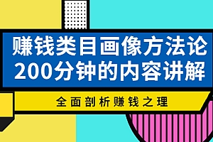 【副业项目4267期】赚钱类目画像方法论,200分钟的内容讲解,全面剖析赚钱之理