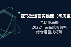 【副业项目4284期】亚马逊运营实操课:包括亚马逊2022选品策略解析,综合运营技巧等