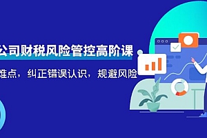 【副业项目4362期】电商公司财税风险管控高阶课,梳理疑难点,纠正错误认识,规避风险
