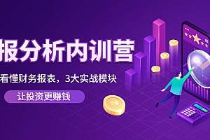 【副业项目4401期】《财报分析内训营》0基础看懂财务报表,3大应用实战模块,让投资更赚钱