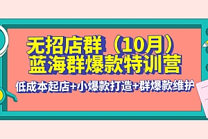 【副业项目4477期】无招店群·蓝海群爆款特训营(10月新课) 低成本起店+小爆款打造+群爆款维护