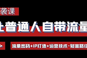 【副业项目4534期】让普通人自带流量的逆袭课:流量密码+IP打造+运营技术·财富路径