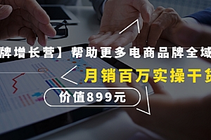 【副业项目4547期】【王牌增长营】帮助更多电商品牌全域增长,月销百万实操干货,价值899元