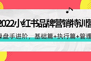 【副业项目4575期】2022小红书品牌营销特训营:操盘手进阶,基础篇+执行篇+管理篇(42节)