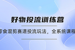 【副业项目4651期】好物推广投流训练营:零食混剪赛道投流玩法,全系统课程