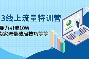 【副业项目4809期】2023线上流量特训营:包含暴力引流10W+中小卖家流量破局技巧等等