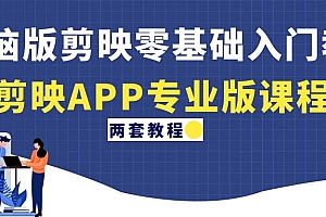 【副业项目4872期】电脑版剪映零基础入门教程+剪映APP专业版课程(两套教程)