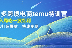 【副业项目4858期】拼多多跨境电商temu特训营:先入局吃一波红利,从0到1打造爆款,快速变现