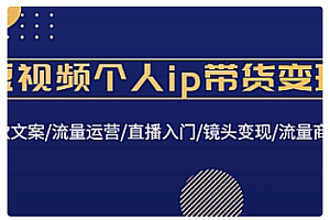 【副业项目4835期】短视频个人ip带货变现:爆款文案/流量运营/直播入门/镜头变现/流量商业