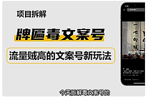 【副业项目4912期】2023抖音快手毒文案新玩法,牌匾文案号,起号快易变现