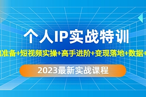 【副业项目4959期】2023个人IP实战特训:基础准备+短视频实操+高手进阶+变现落地+数据+电商