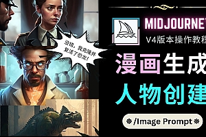 【副业项目5096期】Midjourney V4版本操作教程:2个简单参数,完成漫画生成,人物创建