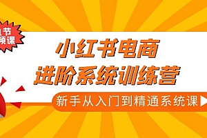 【副业项目5146期】小红书电商进阶系统训练营:新手从入门到精通系统课(21节视频课)