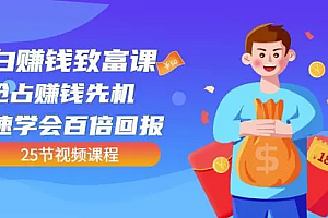 【副业项目4983期】小白赚钱致富课:抢占赚钱先机快速学会百倍回报(25节视频)