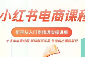 【副业项目5223期】小红书电商新手入门到精通实操课,从入门到精通做爆款笔记,开店运营
