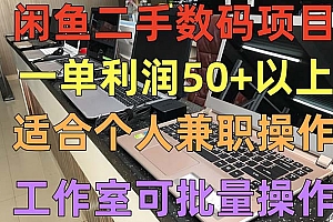 【副业项目5404期】闲鱼二手数码项目,个人副业低保收入一单50+以上,工作室批量放大操作