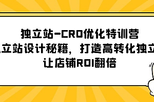 【副业项目5589期】独立站-CRO优化特训营,独立站设计秘籍,打造高转化独立站,让店铺ROI翻倍