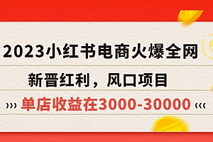 【副业项目5874期】2023小红书电商火爆全网,新晋红利,风口项目,单店收益在3000-30000