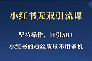 【副业项目5739期】小红书无双课一天引50+女粉,不用做视频发视频,小白也很容易上手拿到结果