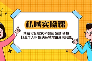 【副业项目5845期】私域实战课程:精细化管理SOP 裂变 复购 转粉 打造个人IP 私域增量变现问题