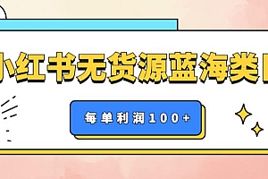 【副业项目6222期】小红书无货源做蓝海类目【每单利润50-200+】,单月轻松过万【揭秘】