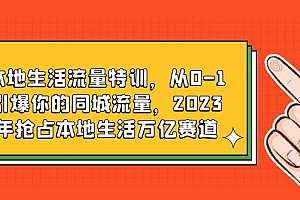 【副业项目6226期】本地生活流量特训,从0-1引爆你的同城流量,2023年抢占本地生活万亿赛道
