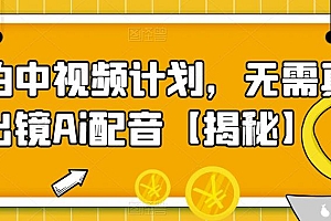 【副业项目6165期】实拍中视频计划,无需真人出镜Ai配音【揭秘】