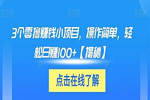 【副业项目6061期】3个零撸赚钱小项目2023,操作简单,轻松日赚100+【揭秘】