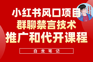 【副业项目5991期】小红书风口项目日入300+,小红书群聊禁言技术代开项目,适合新手操作
