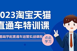 【副业项目6489期】2023淘宝·天猫直通车评特训课,0基础学起直通车运营实战课程(8节课时)