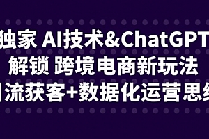 【副业项目6780期】独家 AI技术&ChatGPT解锁 跨境电商新玩法,引流获客+数据化运营思维