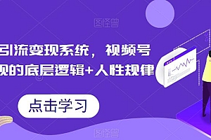 【副业项目6868期】视频号引流变现系统,视频号引流变现的底层逻辑+人性规律