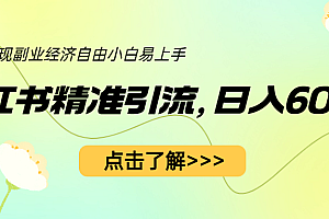 【副业项目6650期】小红书精准引流,小白日入600+,轻松实现副业经济自由(教程+1153G资源)