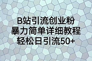 【副业项目6915期】B站引流创业粉,暴力简单详细教程,轻松日引流50+
