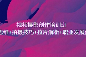 【副业项目7172期】视频摄影创作培训班,导演思维+拍摄技巧+拉片解析+职业发展建议