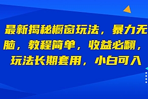 【副业项目6925期】最新揭秘橱窗玩法,暴力无脑,收益必翻,玩法长期套用,小白可入