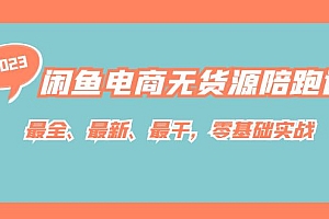 【副业项目7366期】闲鱼电商无货源陪跑课,最全、最新、最干,零基础实战!
